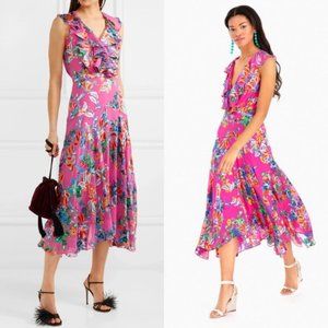 Saloni Pink Rita Midi Dress
